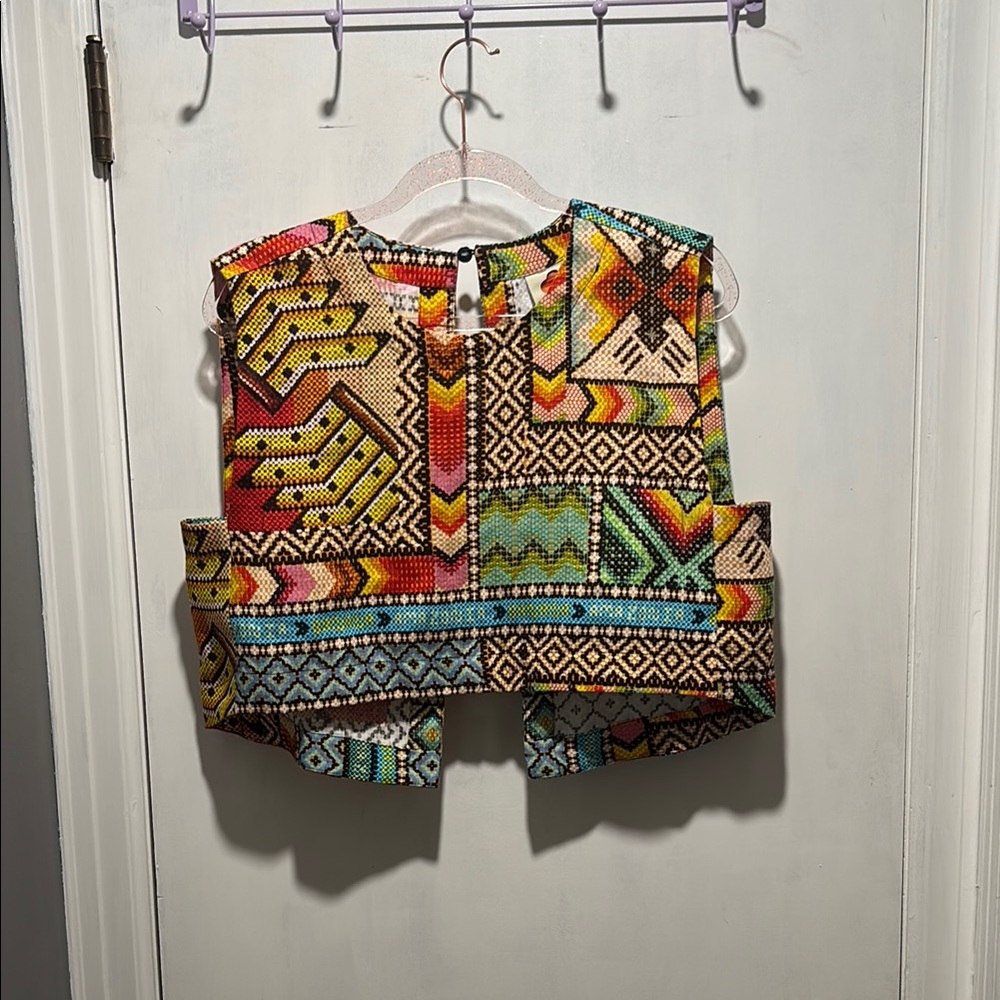 FARM Rio Multicolor Geometric Crop Top
